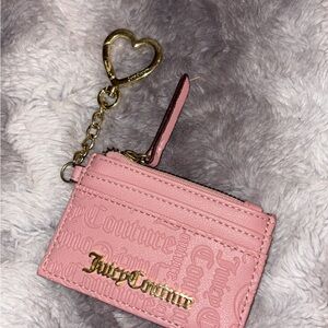 Juicy Couture Pink and Gold Quilted Key Card Holder